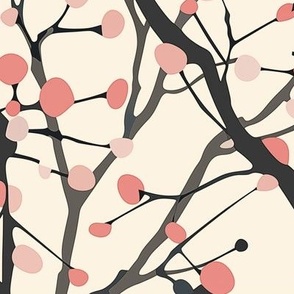 Spring branches in pinks and greys