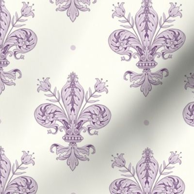 Fleur De Lis In French Lavender 6x6