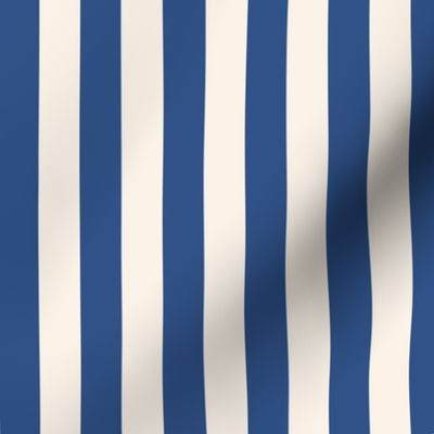 Cabana Stripe, (medium) marine blue and ivory white