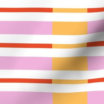 Houseofmay-joyful horizontal stripes jonquil blush vermilion white