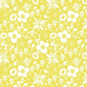 Spring Easter Celebration Happy Blooms Floral Yellow Small