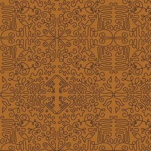 (M)Ornamental Tapestry, Sudan Brown, Mid Scale