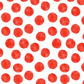 Watercolor Dots - Red (medium)