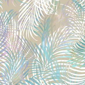 Hawaiian Palms Metallic Taupe 150