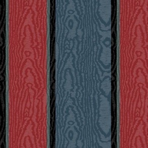 Moire Stripes (Medium) - Sultan's Palace Red, Tarrytown Green, Gentleman's Gray and Black   (TBS101)