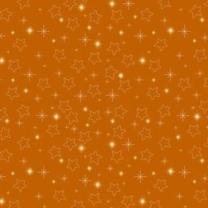 Stars and Starbursts on Burnt Orange White
