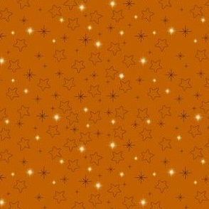 Stars and Starbursts on Burnt Orange Black