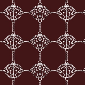Intricate Burgundy Goth Chain Web