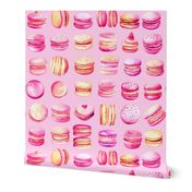 French Macaron Pink Pastel Watercolor Pattern