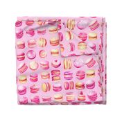 French Macaron Pink Pastel Watercolor Pattern