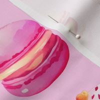 French Macaron Pink Pastel Watercolor Pattern