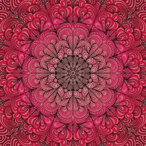 Intricate Mandala Floral Dark Pink