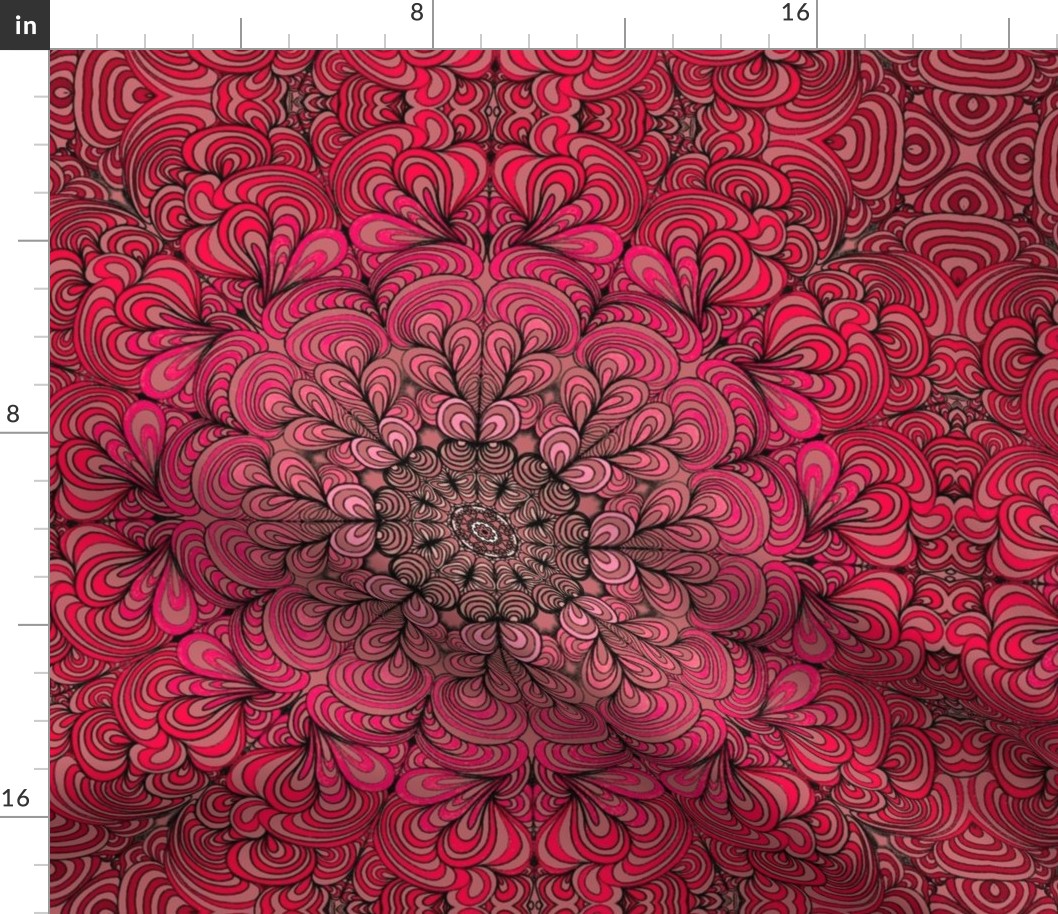 Intricate Mandala Floral Dark Pink