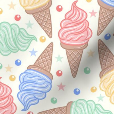 Sweet Treats Galore - Colorful Soft Serve Ice Cream & Sprinkles Pattern