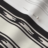 Large Black and Cream Ikat Stripe