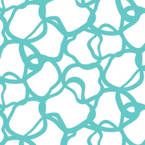 Organic Lines and Shapes In Aqua Green and White 