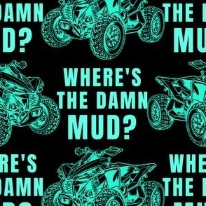 WHERE'S THE DAMN MUD ATV UTV 4X4 QUAD MINT TEAL