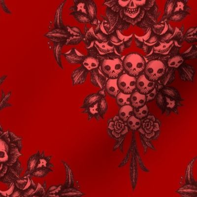 skullflower Damask - blood