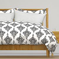 skullflower Damask - white