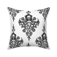 skullflower Damask - white