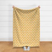 Beach toys- warm yellow on off white background - Large