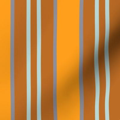 Regency stripes in orange, brown and light blue