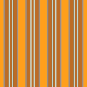 Regency stripes in orange, brown and light blue