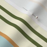 Regency stripes in light blue, cream, orange and green