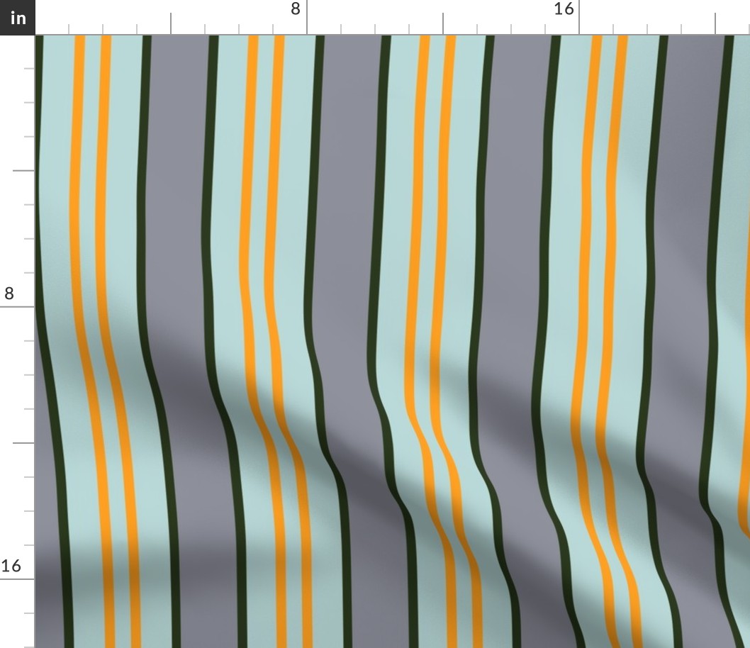 Regency stripes in light blue, orange and green