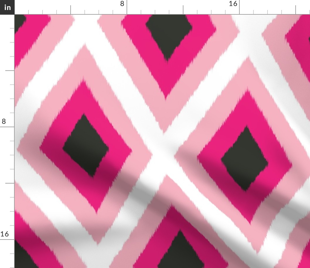 (M) Barbiecore Ikat Diamonds – Geometric Design 