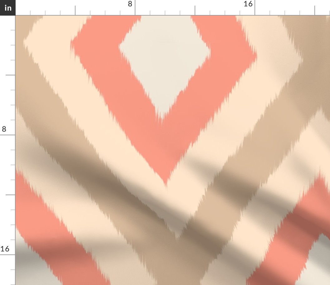 (L)  Peach Fuzz Ikat Diamonds V3 – Geometric Design