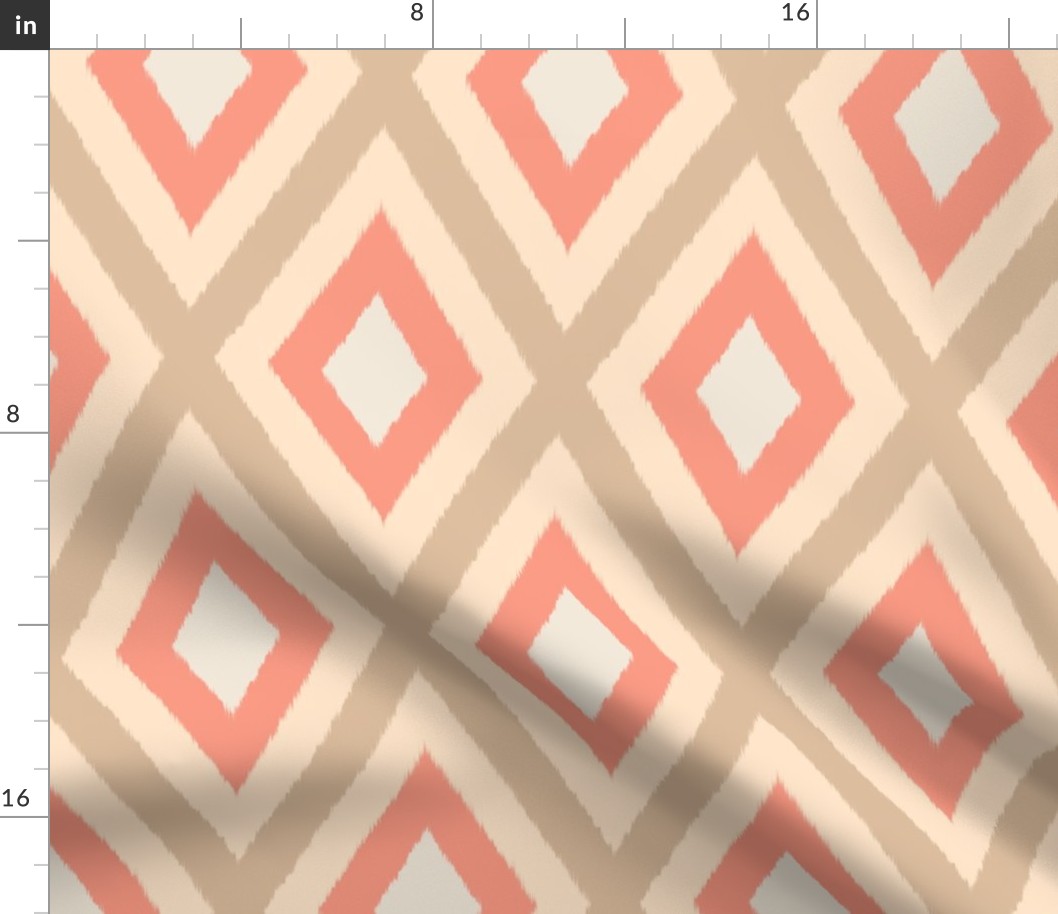 (S) Peach Fuzz Ikat Diamonds V3 – Geometric Design