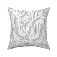 Abstract Curved Brushstrokes - Large Scale - Grey and White - Perfect for Metallic Wallpaper