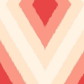 (L) Peach and Red Ikat Diamonds V2 – Geometric Design