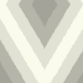 (L) Monochrome Ikat Diamonds V2 – Grey and Cream Geometric Design  