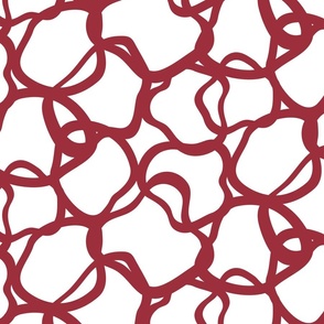 Organic Lines and Shapes In Red and White 