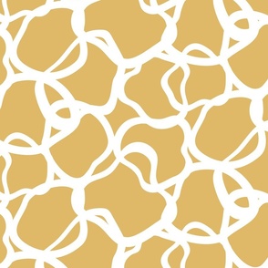 Organic Lines and Shapes In Gold and White 