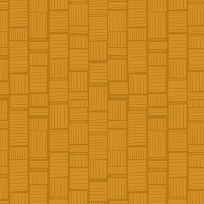 Monochrome Abstract Bamboo - Mustard Yellow