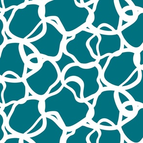 Organic Lines and Shapes In Teal and White 
