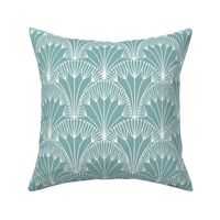 Art Deco in aqua teal and white