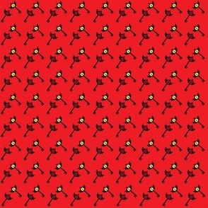 hazbin keys fabric with red background