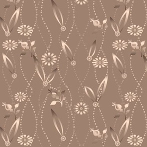 brown floral solid pattern retro
