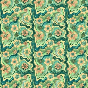 Psychedelic Blossoms: Trippy Floral Fantasy Fabric
