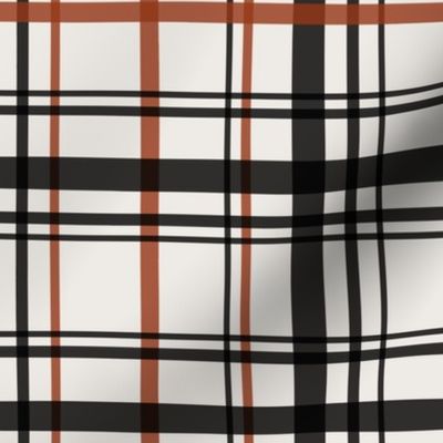 Halloween plaid modern black and orange (medium 10x10)