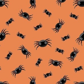 Mini – Cute Halloween Spiders – Tossed Blender – Burnt Orange & Black