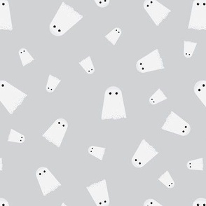 Mini – Cute Halloween Ghostly Ghosts – Boo! – Tossed Blender – Silver Gray & White