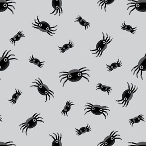 Mini – Cute Halloween Spiders – Tossed Blender – Silver Gray & Black