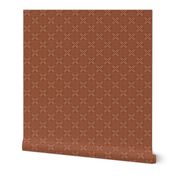 Rust mud cloth,  woven-look X Checkers, Med. scale