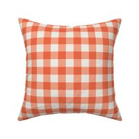 Peach Gingham Check Medium Pattern - Classic Country Chic Fresh and Modern Design for Home Decor and Apparel