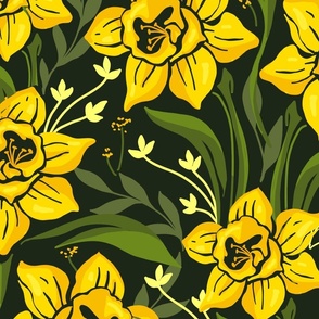 Dancing yellow daffodils ( large scale)